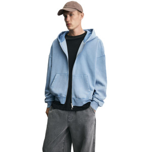 Productos en Oferta, Sudadera con Capucha y Cremallera Completa 100% Algodón para Hombre, Sudadera con Capucha Premium de Algodón Mezclado, Oferta Personalizada con Estampado de Diamantes de Imitación - Product Image 1