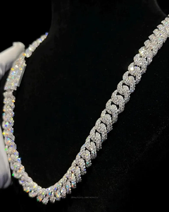 Collar de Cadena Cubana con Incrustaciones de Diamantes Moissanite, Estilo Hip Hop, Lujoso, para Hombre y Mujer - Product Image 3