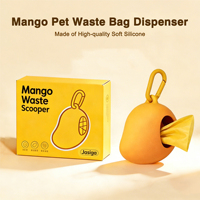 Distributeur de sacs à déjections canines en silicone en forme de mangue créatif avec mousqueton, accessoire de promenade en extérieur, OEM