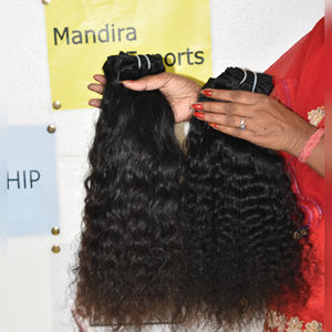 100% naturel Machine Double trame noir crépus bouclés faisceaux cuticule aligné vierge temple vietnamien Extensions de cheveux humains - Product Image 3