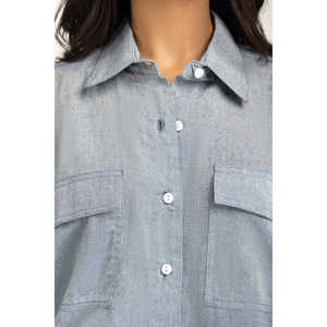 เสื้อเชิ้ตยีนส์ลำลองผู้หญิง รุ่น WM-CS-SS25-409 เสื้อเชิ้ตทำงานสีสันสดใส ไซส์ XS-XL ทรงเข้ารูป ติดกระดุม เหมาะสำหรับฤดูร้อน ฤดูใบไม้ผลิ ฤดูใบไม้ร่วง - Product Image 2