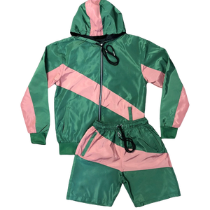 2024 trajes cortavientos Unisex ropa de hombre con Logo Color Block sudadera chaqueta y pantalones cortos para la temporada de invierno - Product Image 1