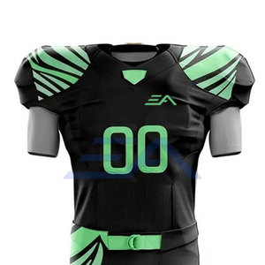 Ensembles d'uniformes de football américain respirants à manches courtes, personnalisables, de haute qualité et à prix abordable, fabriqués 100 % en polyester pour toutes les saisons - Product Image 3