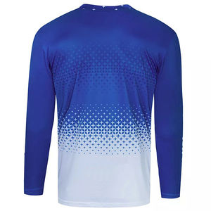 Cómodo hecho a medida de talla grande ropa de calle tela de algodón pesado sublimación nuevo diseño de manga larga cuello redondo hombres camisas de pesca - Product Image 2