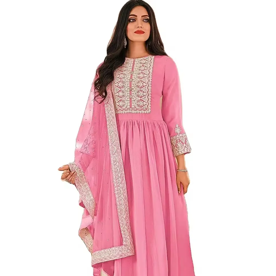 プレミアム品質のカジュアルなパキスタンのインドの女性のドレスとシーケンス刺Embroideryの仕事卸売レートで