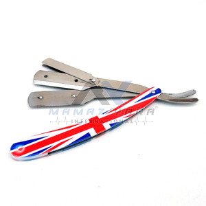 มีดโกนหนวดพับได้แบบพรีเมี่ยมพร้อมมีดโกนสแตนเลสใบมีดแบบถอดได้สีทองและสีดำออกแบบได้ตามต้องการ - Product Image 5