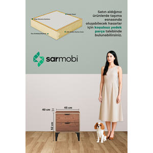 SARMOBİ Arden 2 Mesitas de noche elegantes con 2 cajones Muebles de mesita de noche Komodin - Product Image 6