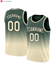 Maillots de basket-ball en maille personnalisés broderie Logo Design Team Youth vêtements de basket-ball verts - Product Image 1