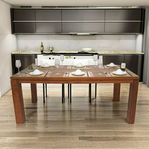 Mesa de cocina acabado liso borde vivo rico marrón hecho en Vietnam resistente a los arañazos resistente y resistente | WT505P6 - Product Image 2