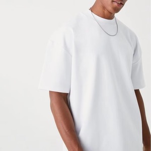 100% algodón Jersey tela personalizada hombres camisetas verano Streetwear Casual suelta ajuste ligero peso manga corta Camiseta - Product Image 4