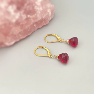 Fashionable Sensational 925 Sterling <b>Silver</b> Ruby Red Gemstone <b>Earring</b> Fashion <b>Dangle</b> and Drop Handmade <b>Earrings</b> Jewellery - Product Image 1
