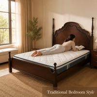 Cadre de lit à baldaquin moderne en bois foncé avec tête de lit sculptée et revêtement en cuir réglable – Mobilier de chambre à coucher