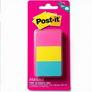Bandelettes adhésives Post-it roses, 50 feuilles, index standard, 43,2 x 25,4 mm (L x H) pour usage bureautique - Product Image 2