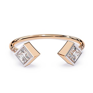 Anillo de Compromiso de Diamantes Naturales con Corte Princesa en Oro de 18K para Mujer, con un Peso Total de Diamantes de 0.42 Quilates, Certificado por IGI - Product Image 3