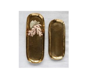 Premium Quality Brass Gold Polished Serving <b>Tray</b> With Handmade Finished Used for <b>Drink</b> and Food Serving - Product Image 4