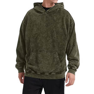 Vente en gros bon marché de sweat à capuche délavé à l'acidepour hommes 100% coton vêtements d'hiver poids lourd régulier style unique coupe basique coton mélangé - Product Image 2