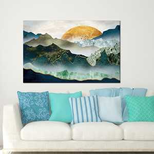 Toile imprimée : vue abstraite sur la montagne, décor Blue Ridge, encadrée style galerie - Product Image 1