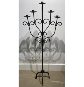 Candelabros de hierro de cinco brazos recubiertos de negro para decoración de fiestas de eventos de boda candelabros de suelo de Metal centros de mesa - Product Image 1