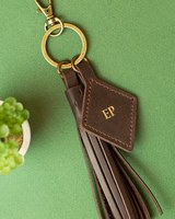 Porte-clés en cuir LKC-0099 fait main du fabricant en gros Logo personnalisé au laser