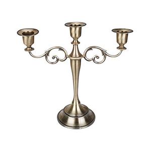 Portavelas de tres brazos de aluminio y Metal, decoración de mesa de boda, candelabro de tres pilares de estilo moderno para boda - Product Image 3