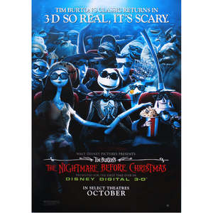Poster numérique 3D Disney Le cauchemar avant Noël, design moderne pour murale - Product Image 1