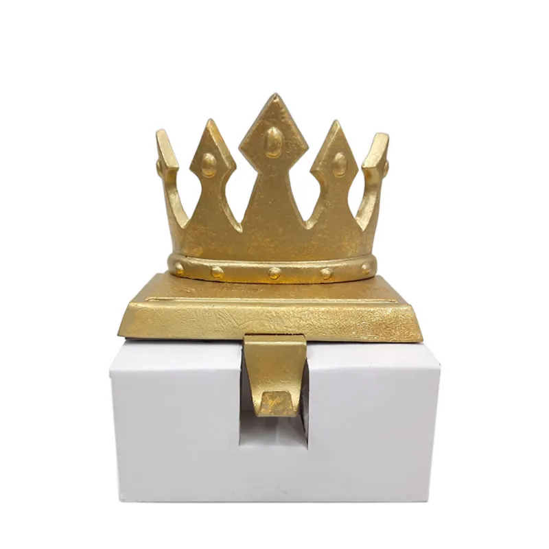 Soporte de aluminio y hierro con forma de corona para decoración, soporte de almacenamiento de Color dorado para Festival y Navidad