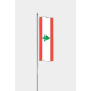 Bandera vertical de Líbano para uso en exteriores con impresión digital y asta de aluminio - Product Image 1