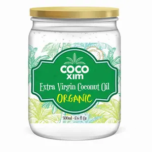 Raw Extra Virgin Coconut oil obtained from 100%organic coconut base by cold pressed method for Pets in small jars