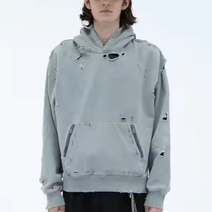 Streetwear lourd avec tissu polaire d'impression en relief Sweat à capuche Boxy de haute qualité du Pakistan Design en détresse pur coton - Product Image 1