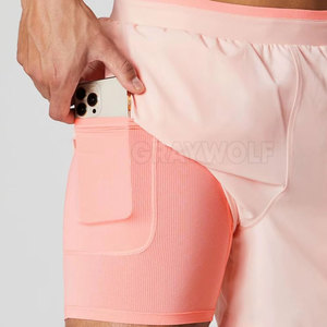 Short d'entraînement 2 en 1 à séchage rapide pour homme avec couche de compression et poche pour téléphone - Product Image 5