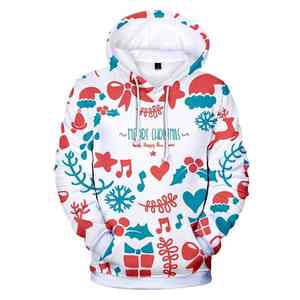 2025 bas quantité minimale de commande hommes sweat à capuche unisexe noël sweat à capuche sweats décontracté imprimé poche pull à capuche - Product Image 2