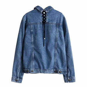 Veste en jean pour femmes avec logo personnalisé en gros, style streetwear 2025, broderie, doublure en coton respirant, haute qualité - Product Image 2