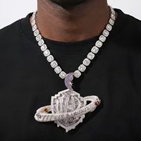Colgante CZ con forma de nube de galaxia nebulosa helada para hombre, estilo hip hop, circonita 5A brillante, estilo rapero, suministro de fábrica