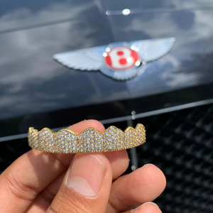 Nuevo 925 Sterling Silver Hip Hop Dientes Grillz Lab Grown Diamonds Iced Out Gold Diamond Grills para dientes - Product Image 2