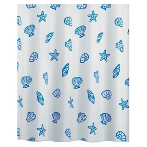 Collezione Spirella Concha, Tenda da Doccia in Tessuto 180 x 200, 100% Poliestere, Blu - Product Image 1