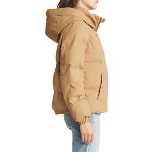 Veste d'hiver matelassée pour femme avec logo imprimé en marque propre, col montant, en toile tricotée respirante, faible MOQ - Product Image 2