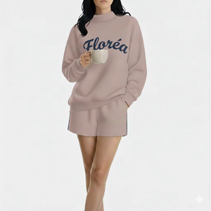 <b>Women</b> Oversized Stand Collar Printed <b>Sequined</b> Badge Fleece Sweatshirt Loose Cotton Casual Autumn/Winter Streetwear <b>Top</b> - Product Image 1