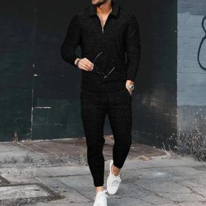 2023Conjunto de POLO de mezcla de algodón con cremallera para hombre, traje de manga larga, ropa deportiva para hombre, ropa deportiva de manga larga, para hombre - Product Image 3