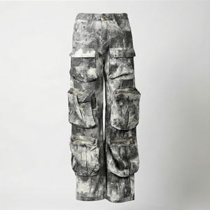 Pantalones Vaqueros de Color Personalizado con Múltiples Bolsillos para Mujer, Pantalones Cargo de Mezclilla de Largo Completo, Cintura Alta, Estilo Casual, Ropa de Calle para Mujer - Product Image 1