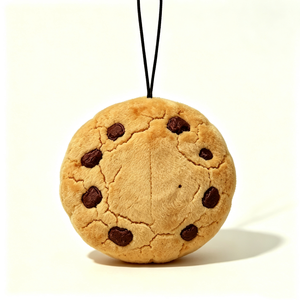 Pochette en peluche personnalisée en forme de cookie aux pépites de chocolat, porte-monnaie rond en peluche en forme de cookie, sac à fermeture éclair en peluche sur le thème de la nourriture - Product Image 3