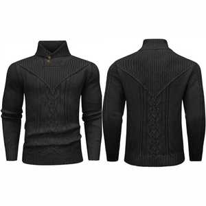 Men's Style Long Sleeve Knit Polyester Sweater Custom Crew Neck <b>Jumper</b> with Embroidered Logo Polyester Sweater - Product Image 1