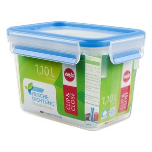 Blue and Transparent 1.1Lt CLIP & CLOSE Food Container Household <b>Kitchen</b> <b>Storage</b> Preserved 508541 - Product Image 1