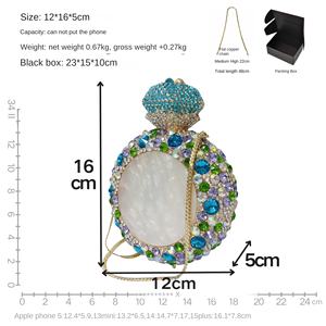 Novedad, bolso de mano de cristal con anillo de diamantes, bolso de noche para mujer, fiesta, graduación, Boda, Diamantes de imitación, en forma de Perfume, bolsos de mano, Mini bolsos - Product Image 4