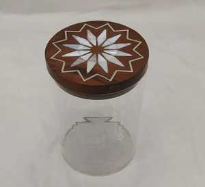 Caja de postre de acrílico hecha a mano exclusiva con tapa de incrustaciones de fregona de madera Caja de regalo árabe de lujo para celebraciones de Ramadán y Eid Mubarak - Product Image 2