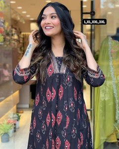 LANCEMENT DU NOUVEAU DESIGNER FESTIVE WEAR ROBE ANARKALI TISSU PUR COTON AVEC DE BELLES BRODERIES - Product Image 2