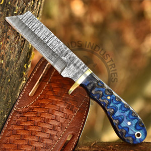 Cuchillo cortador de toro de acero de Damasco hecho a mano OBM DIY Punto de caída para vaquero occidental caza desollado Camping actividades al aire libre - Product Image 6