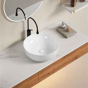 Lavabo Redondo de Cerámica Blanca de 41 cm, Producto Premium en la Categoría de Lavabos - Product Image 1