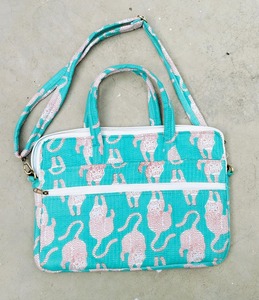 Sac pour ordinateur portable matelassé en coton imprimé tigre Durable léger imperméable avec poignée pour un usage quotidien bureau Style d'affaires Vintage - Product Image 2