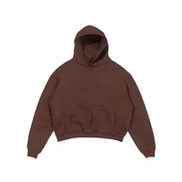 Penjualan Terbaik Hoodie potong Unisex ukuran besar bulu 450GSM berat 100% katun French Terry Streetwear Pullover Hoodie