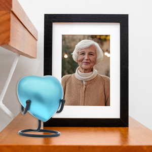 Urne funéraire en forme de cœur en satin bleu 50 ml |   Fournisseur d'usine - Product Image 6